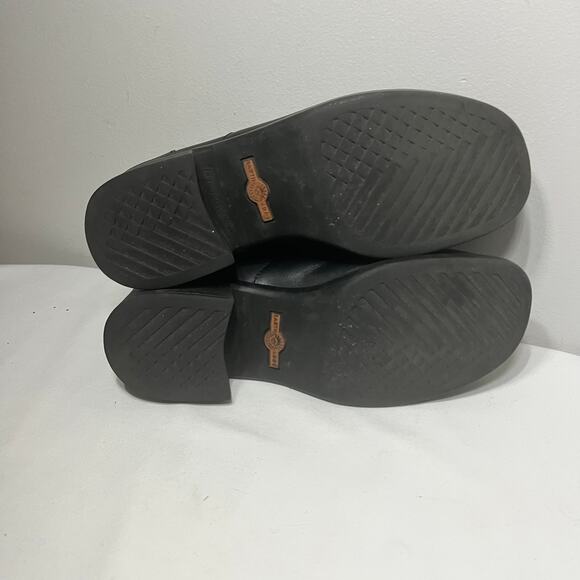 Earth Shoe Sophia Black Leather Oxford Slip On Chunky Goth Grunge Casual 7 - Picture 9 of 9